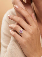 Silver Pink Heart Ring | RGIN74