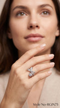 Silver Crystal Bow Ring | RGIN75