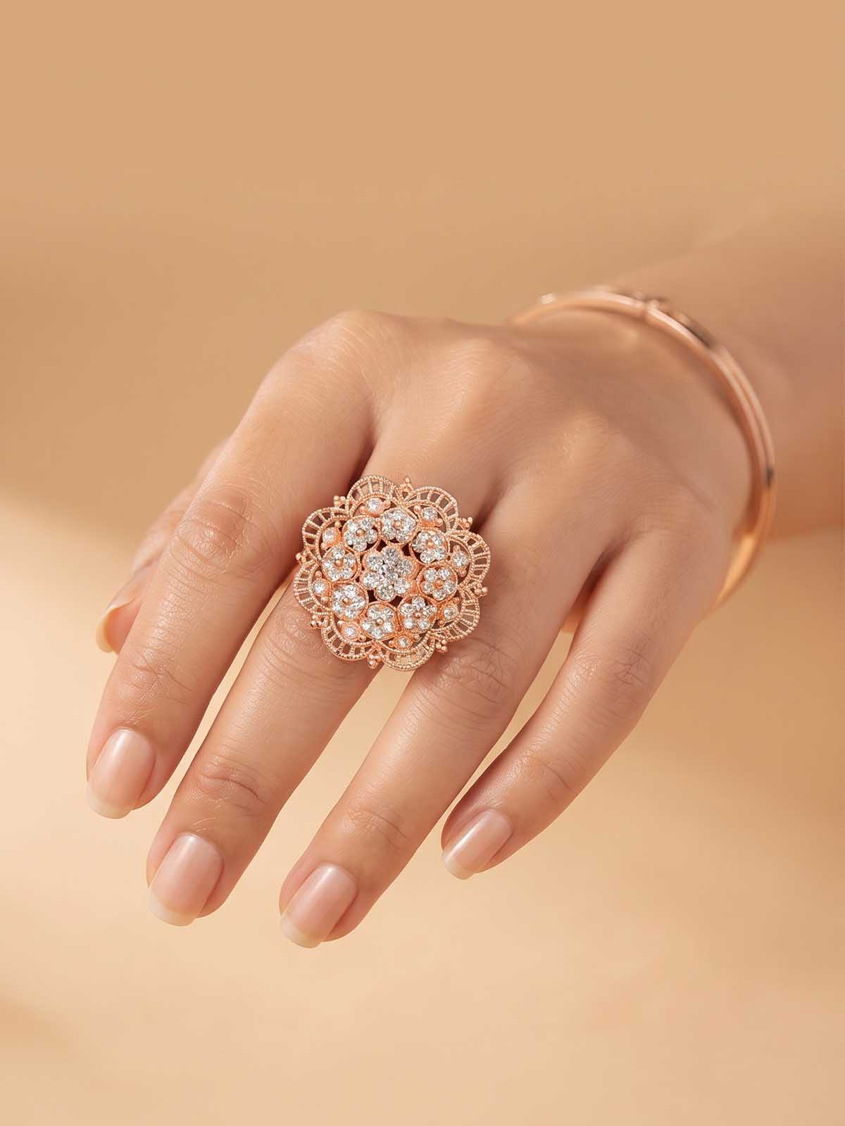 Rose Gold Filigree Medallion Ring | RGIN80