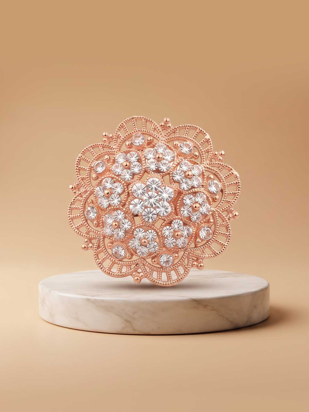 Rose Gold Filigree Medallion Ring | RGIN80