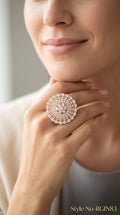 Rose Gold Sunburst Crystal Ring | RGIN83
