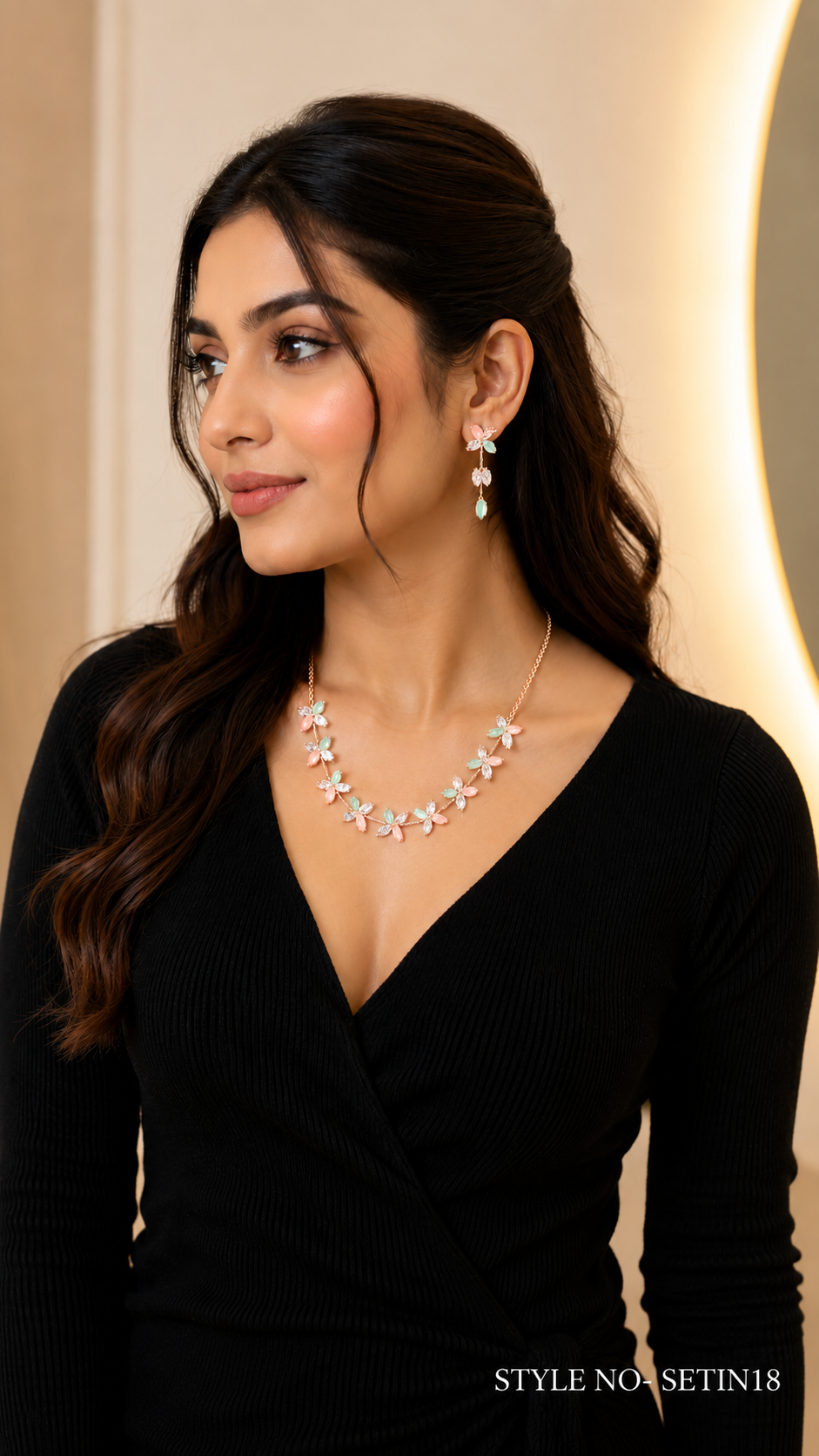 Pastel Flower Necklace and Earring Set | SETIN18