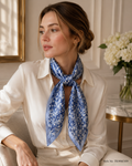 Square Monogram Mosaic Scarf with Framed Solid Border
