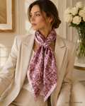 Square Star Motif Print Scarf with Smooth Outer Frame