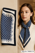 Square Monogram Emblem Field Scarf with Wide Contrast Border