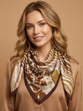 Square Multi-Panel Animal Motif Patchwork Scarf with Dark Frame