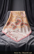 Beige Scarf with Soft Floral and Leaf Print – TK90SC198
