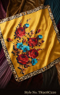 Mustard Yellow Scarf with Colorful Floral Bouquet – TK90SC220