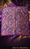 Purple Scarf with Multicolor Paisley Medallions – TK90SC221