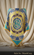 Blue and Gold Scarf with Circular Medallion Design – TK90SC225