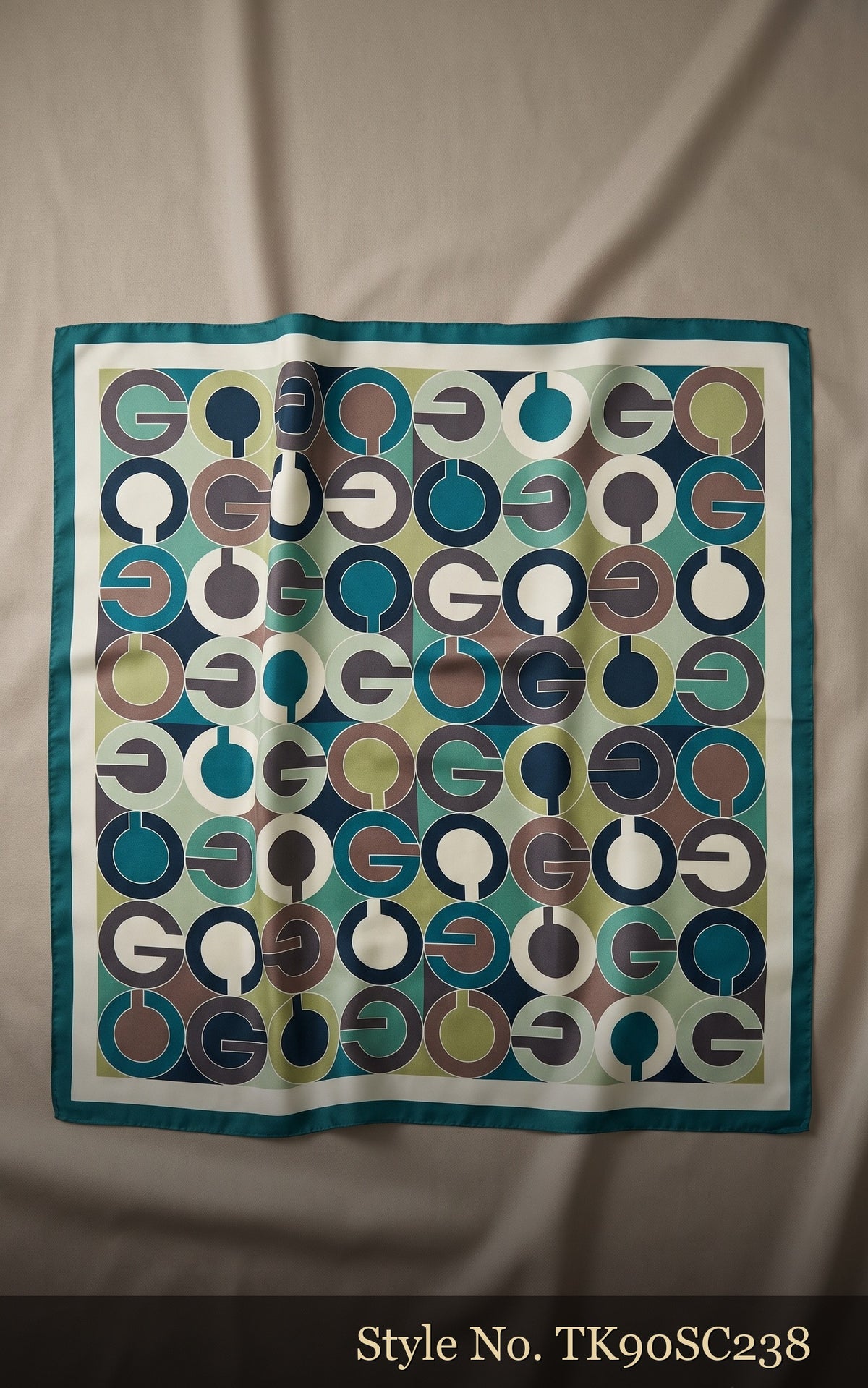 Multicolor Scarf with Overlapping Circle Motifs – TK90SC238