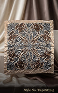 Brown and Ivory Scarf with Dense Ornamental Pattern – TK90SC245