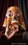 Multicolor Scarf with Repeating Circular Geometric Motifs – TK90SC260