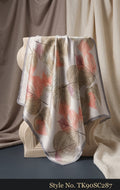 Pastel Scarf with Overlapping Circle and Leaf Pattern – TK90SC287