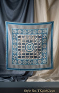 Turquoise Scarf with Framed Geometric Medallion – TK90SC290
