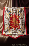Ivory Scarf with Red and Gold Chain Medallion – TK90SC294