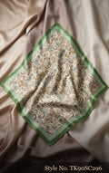 Ivory Paisley Scarf with Sage Green Border – TK90SC296