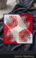 Red and Ivory Four-Panel Scarf with Floral Motifs – TK90SC324