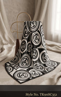 Black and White Scarf with Oversized Concentric Circles – TK90SC351