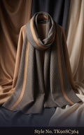 Grey Scarf with Minimal Beige Stripe Detail – TK90SC364