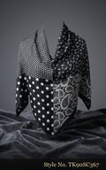 Black and White Four-Panel Geometric Patchwork Scarf – TK90SC367