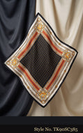 Charcoal Dotted Scarf with Orange and Gold Frame – TK90SC385