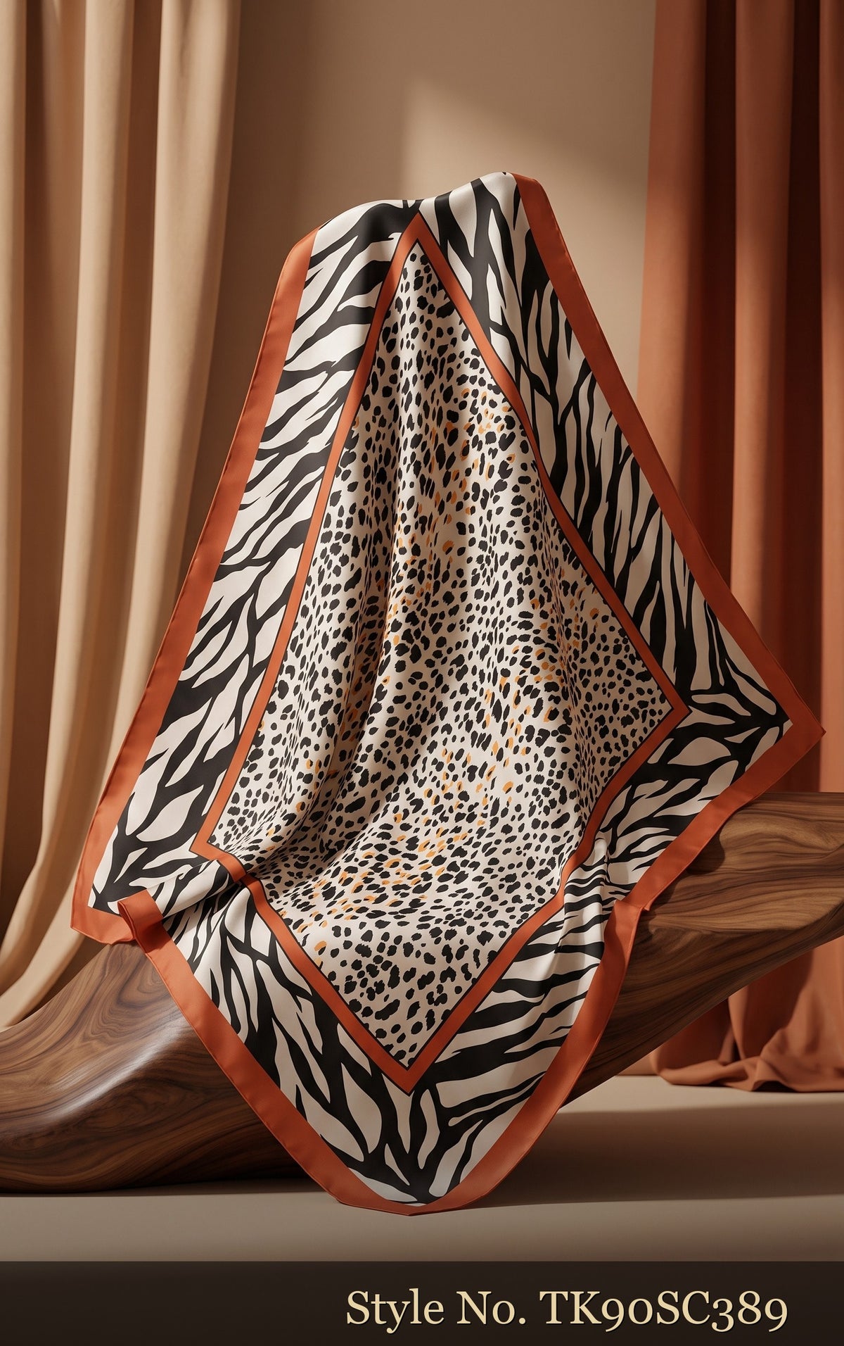 Leopard-Print Center with Zebra-Stripe Border – TK90SC389