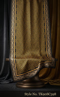Olive Scarf with Fine Geometric Border Bands – TK90SC398