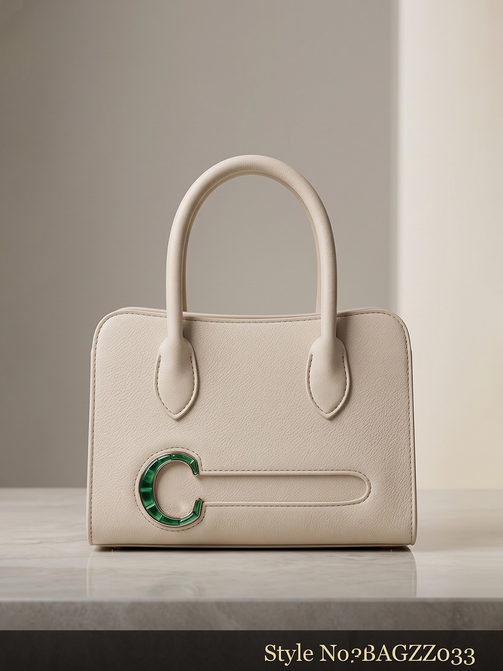 Cream Structured Top-Handle Bag | BAGZZ033