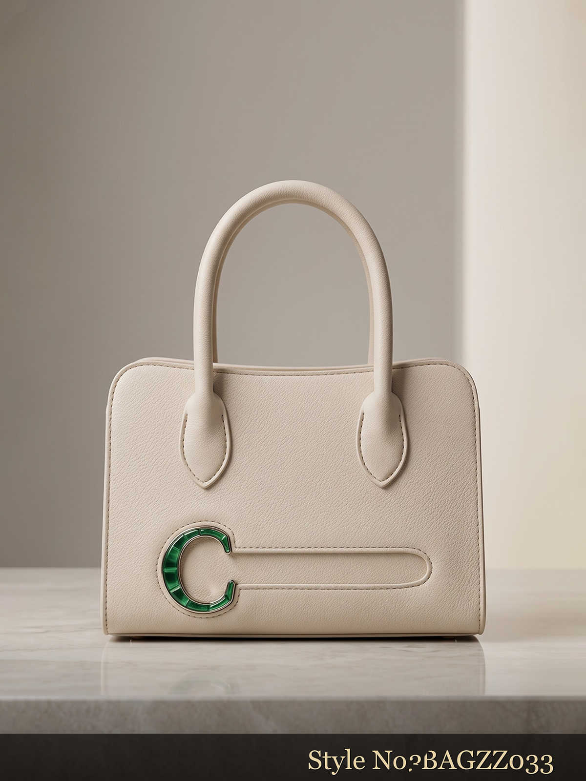 Cream Structured Top-Handle Bag | BAGZZ033