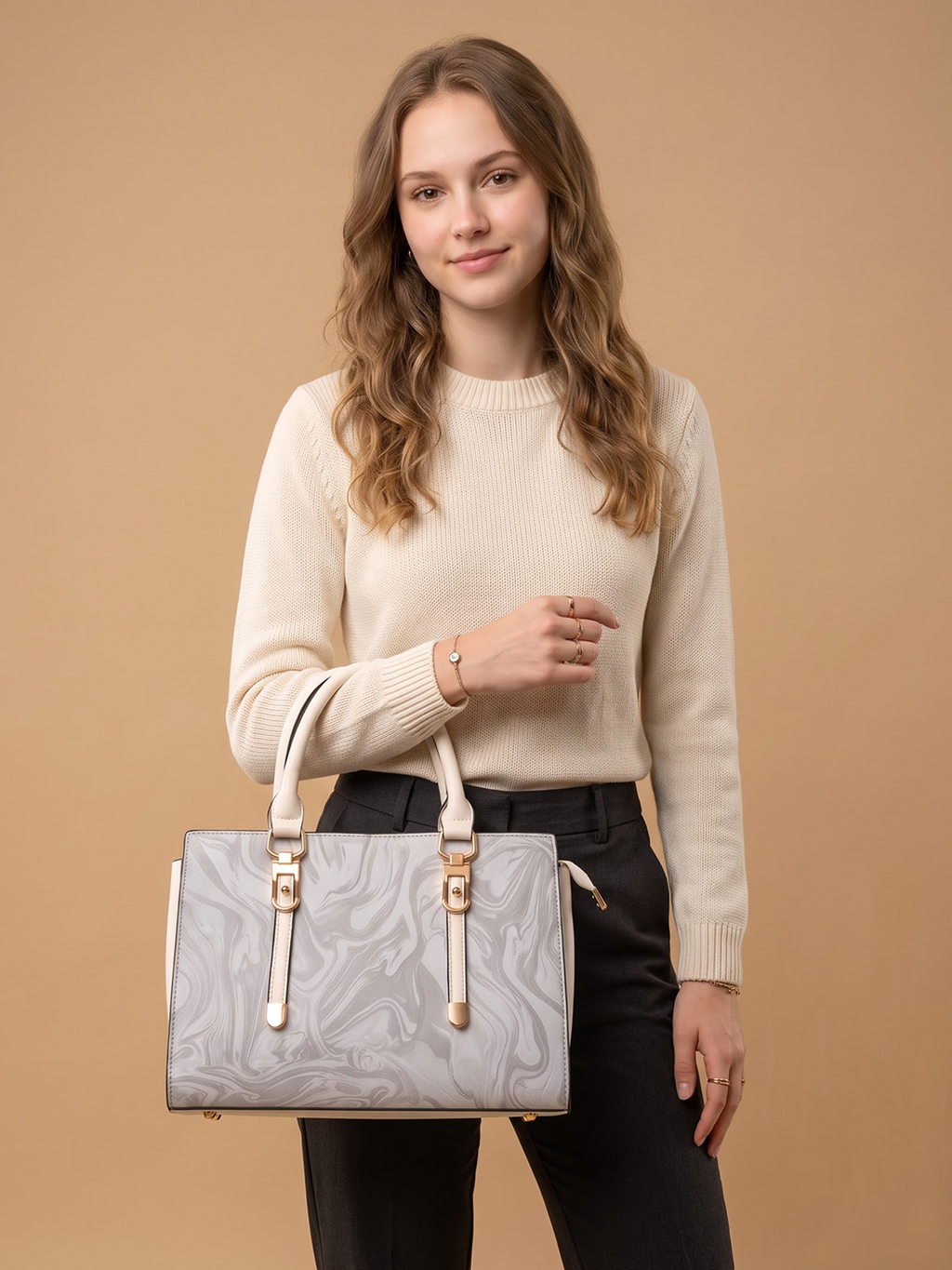 White Structured Shoulder Bag | BAGWZ033
