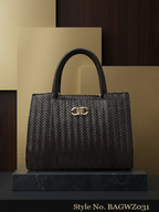 Dark Brown Textured Handbag | BAGWZ031