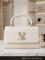 Cream Wave-Texture Top-Handle Bag | BAGZZ047