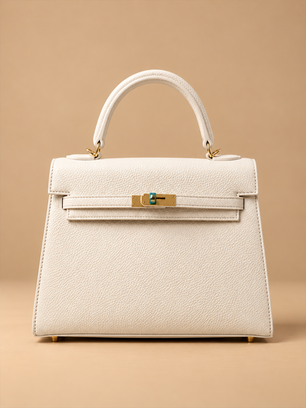 Ivory Blue-Clasp Top-Handle Bag | BAGWZ009