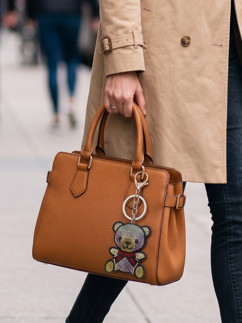 Kcin Multicolor rhinestone teddy bear charm Keychain | KCIN176 – beverlybags
