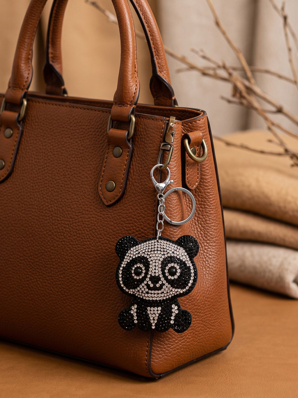Black and white panda figure charm Keychain | KCIN175 – beverlybags