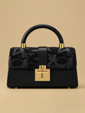 Black Textured Flap Bag | BAGZZ025