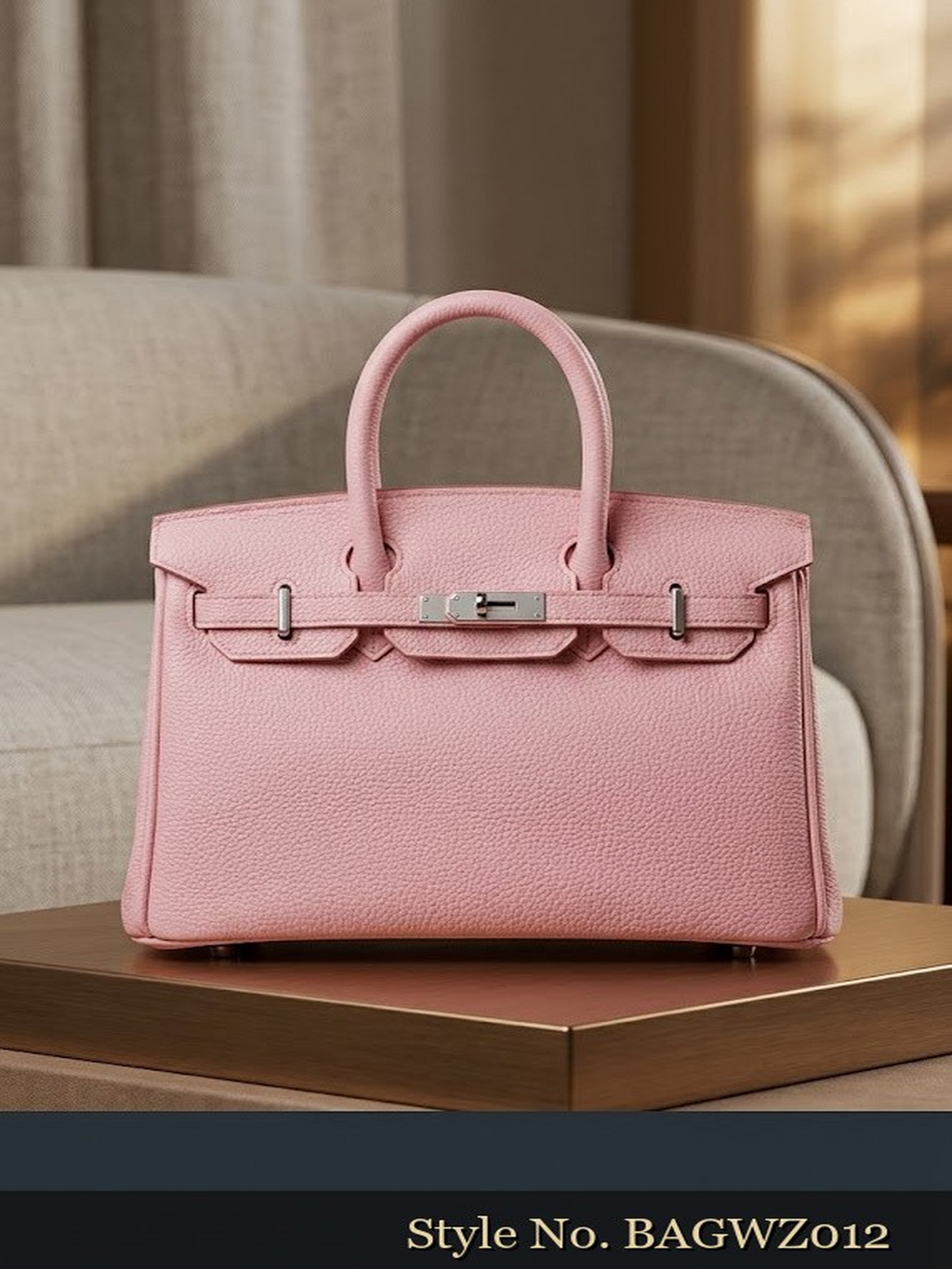 Pink Structured Top-Handle Bag | BAGWZ012