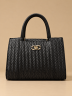 Dark Brown Textured Handbag | BAGWZ031