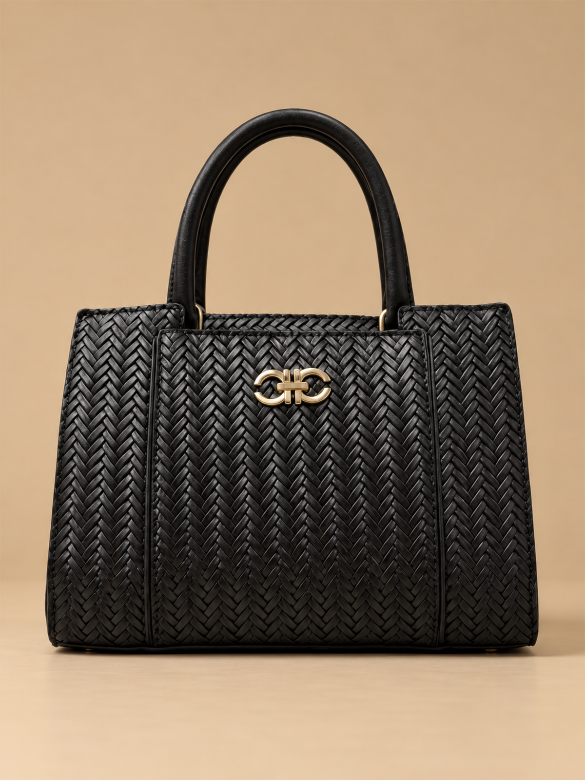 Dark Brown Textured Handbag | BAGWZ031
