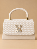 Cream Wave-Texture Top-Handle Bag | BAGZZ047
