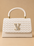 Cream Wave-Texture Top-Handle Bag | BAGZZ047