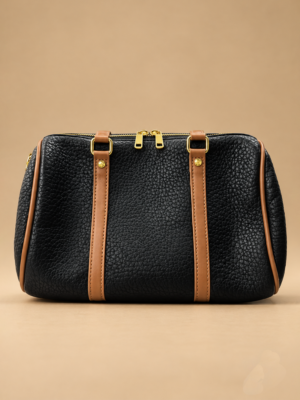 Black and Brown Structured Tote | BAGZZ045