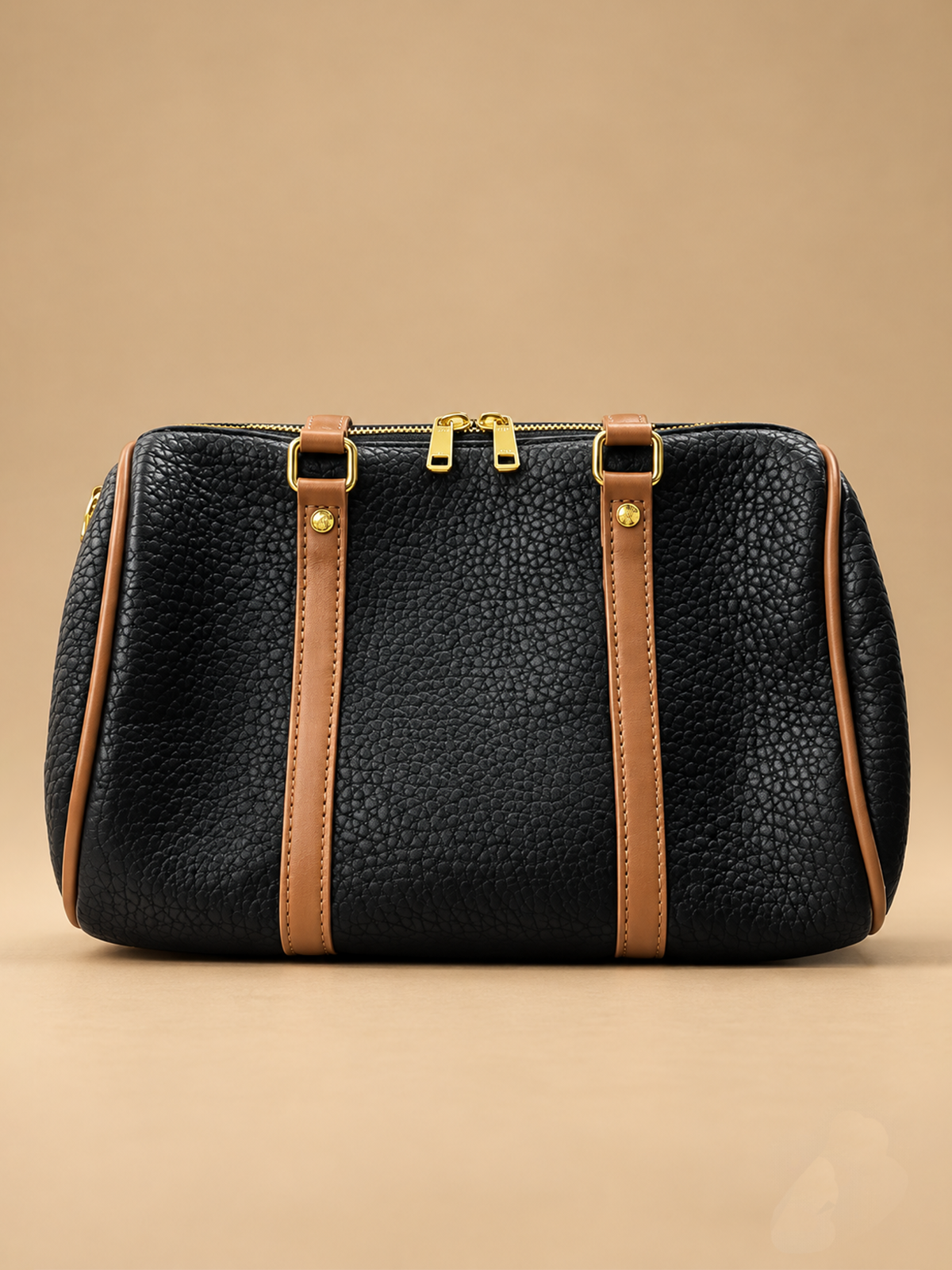 Black and Brown Structured Tote | BAGZZ045