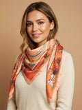 Ornate Framed Medallion Scarf in Rust, Tan & Cream – TK90SC092