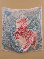Scenic Portrait-inspired Scarf in Dusty Blue, Rose Pink & Ivory – TK90SC156