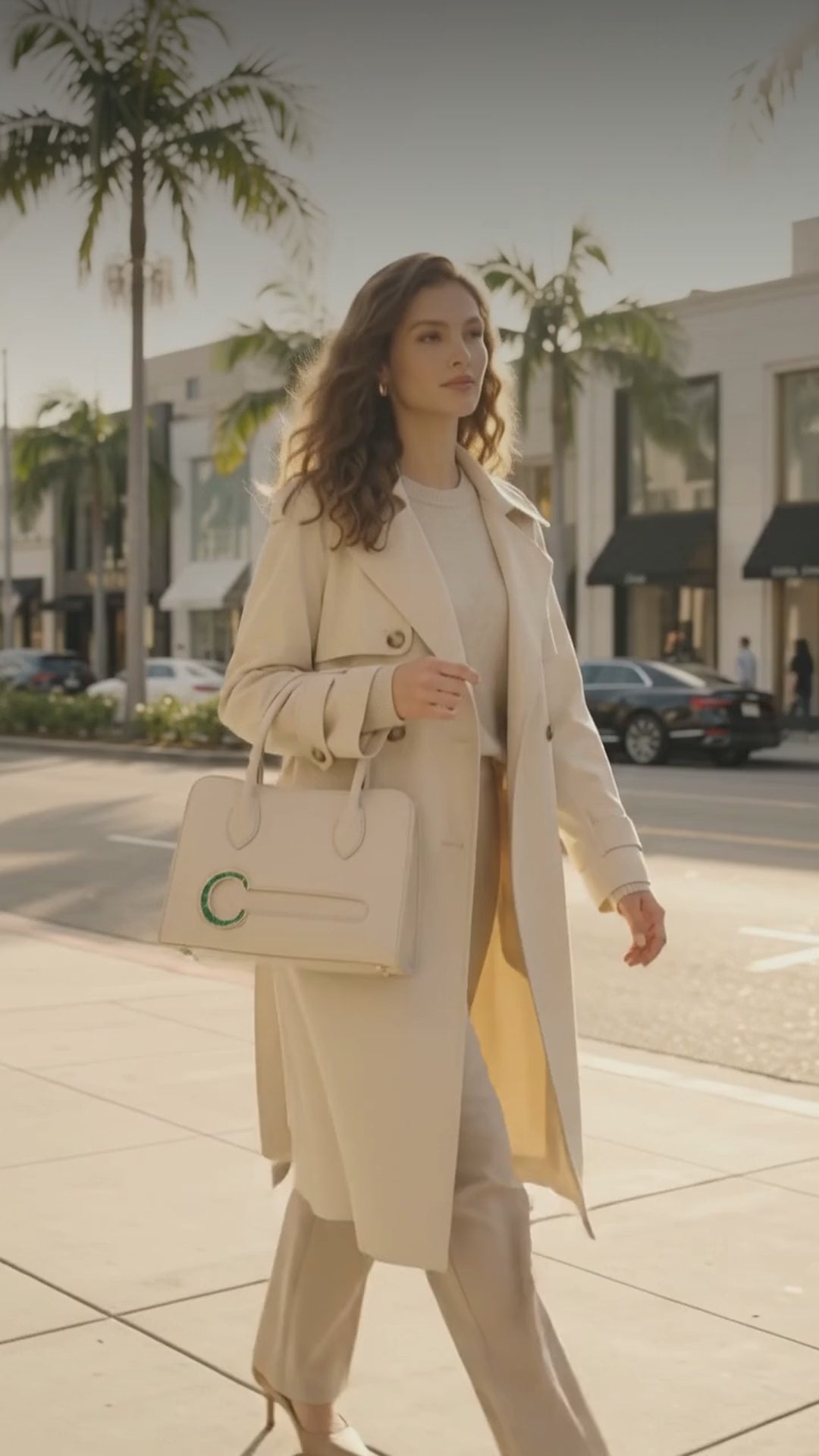 Cream Structured Top-Handle Bag | BAGZZ033